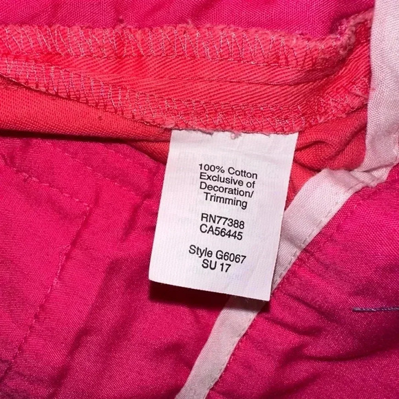 Women's J.Crew Shorts, Size 8, Salmon / Coral Pink with Palm trees - Picture 7 of 11